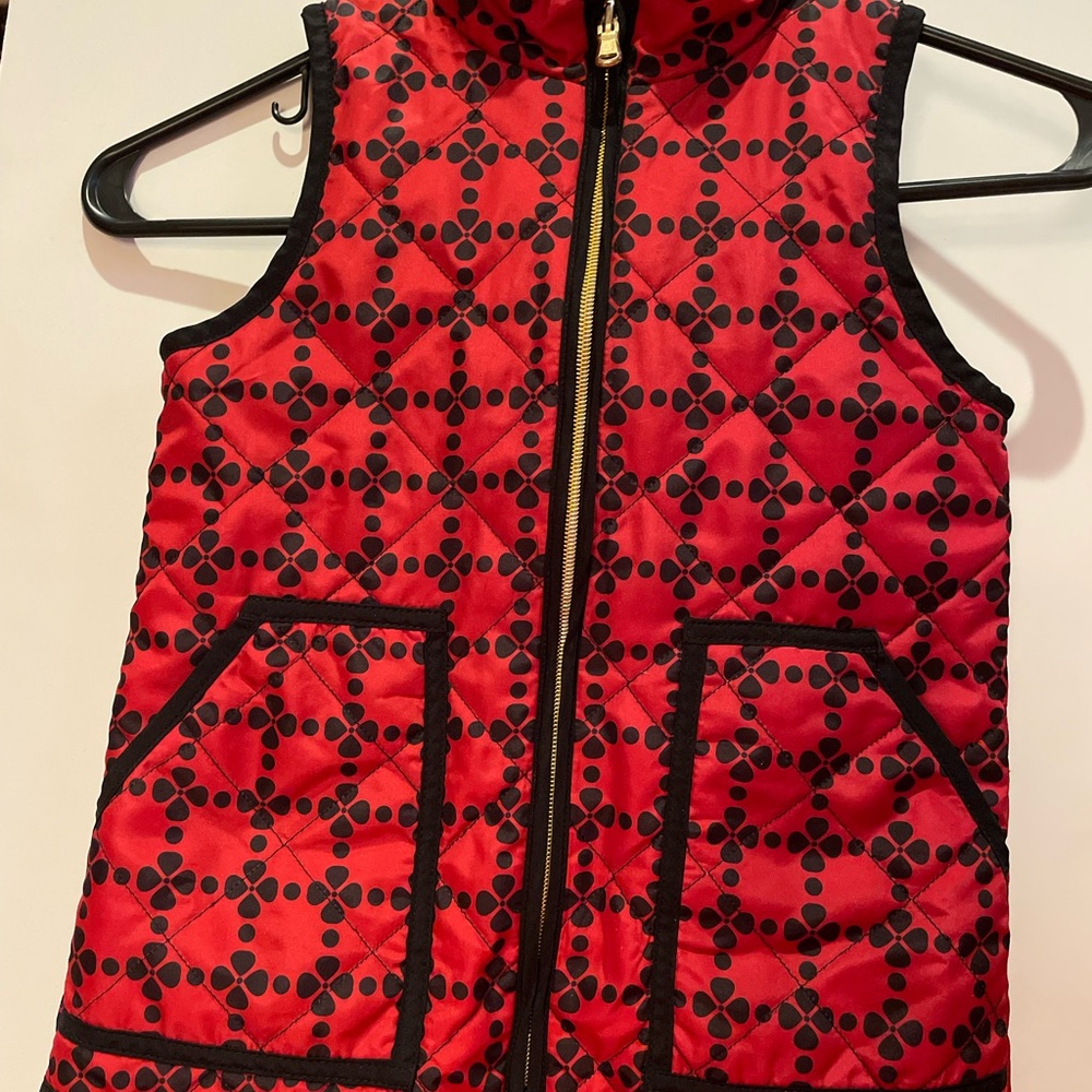 JK Girls Zip Up Vest, Small, adorable Black/Red